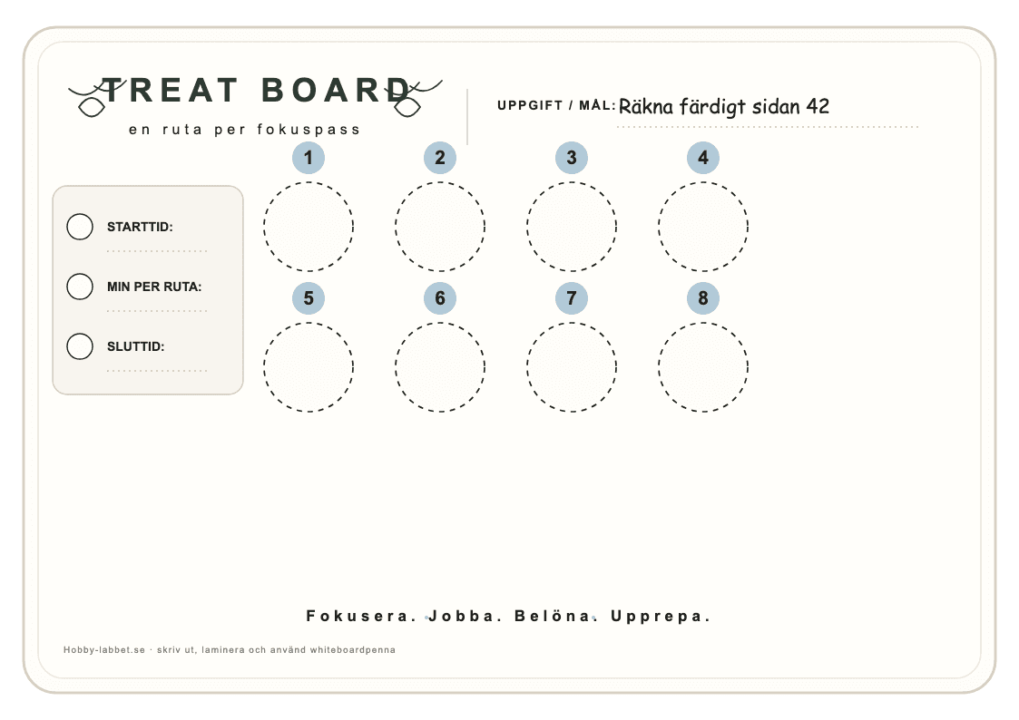 Läxa treat-board-mall