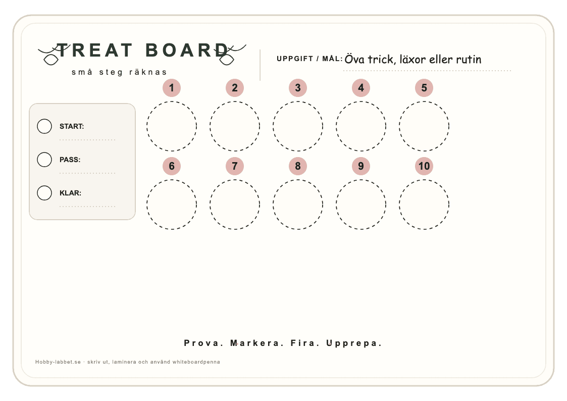 Träning treat-board-mall